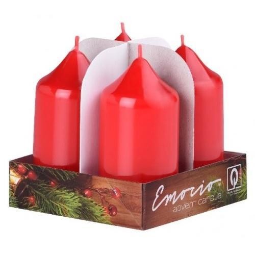 Svíčka Adv.4ks červená 75x40mm 15123 Svíčka Adv.4ks červená 75x40mm 15123 - Drogerie Osvěžovače a svíčky Svíčky adventní